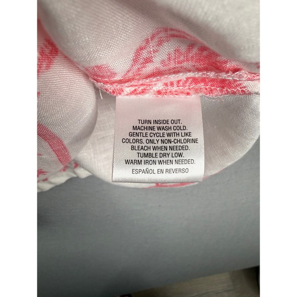 Charter Club Linen Tunic Womens Large Embroidered 3/4 Sleeve Boho Coastal Beach - Picture 3 of 7